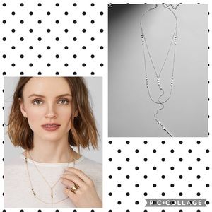 Isalina Layered Y-chain Necklace- Silver